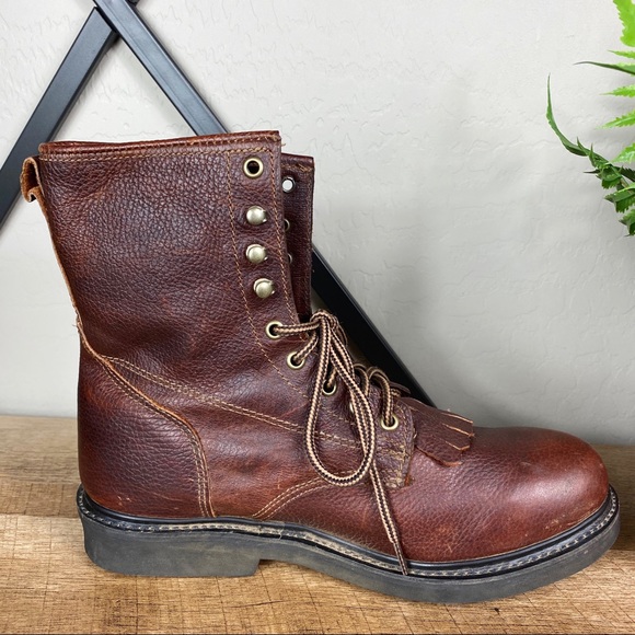 SOLD Rhino Leather Western Style Work Boots - Picture 4 of 16